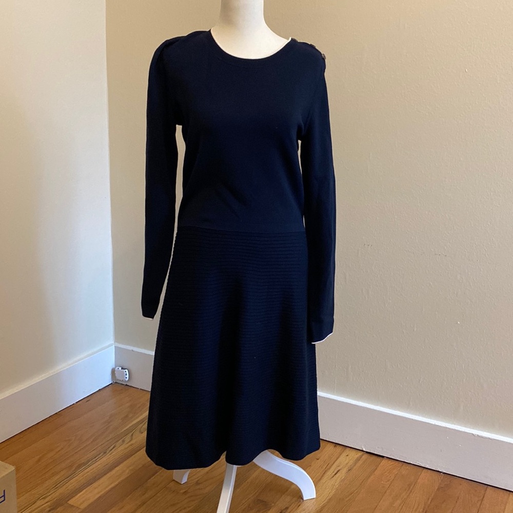 NWT navy Banana Republic drop-waist dress